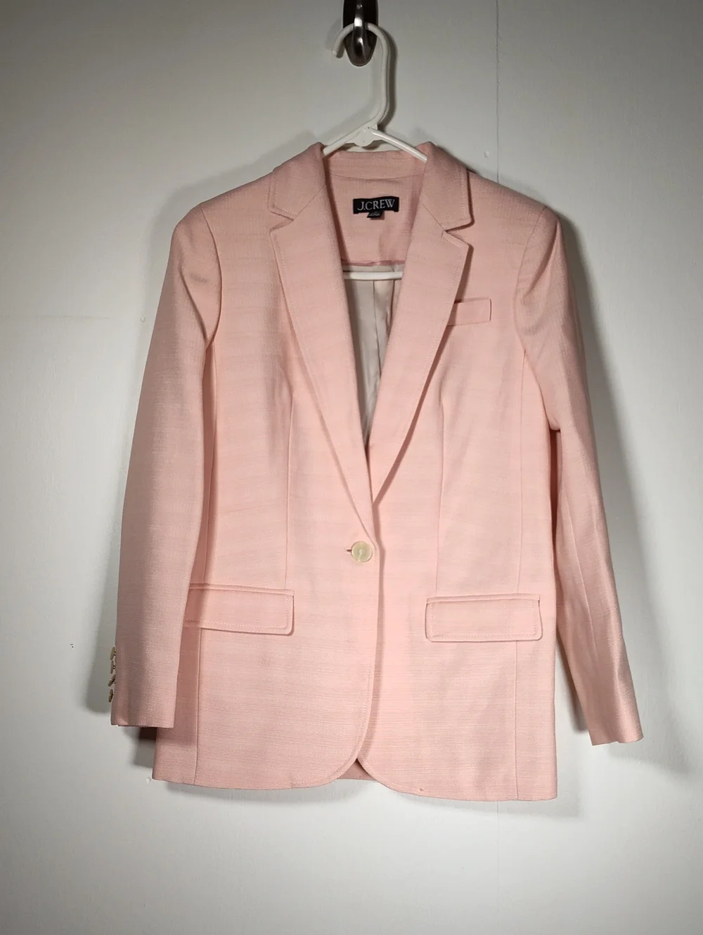 NEW J. Crew Arden Blazer in Luster Canvas Peach Petal Pink 12 - Picture 3 of 14